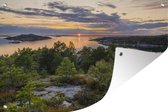 Tuinposter - Tuindoek - Tuinposters buiten - Zonsondergang aan de Zweedse kust - 120x80 cm - Tuin