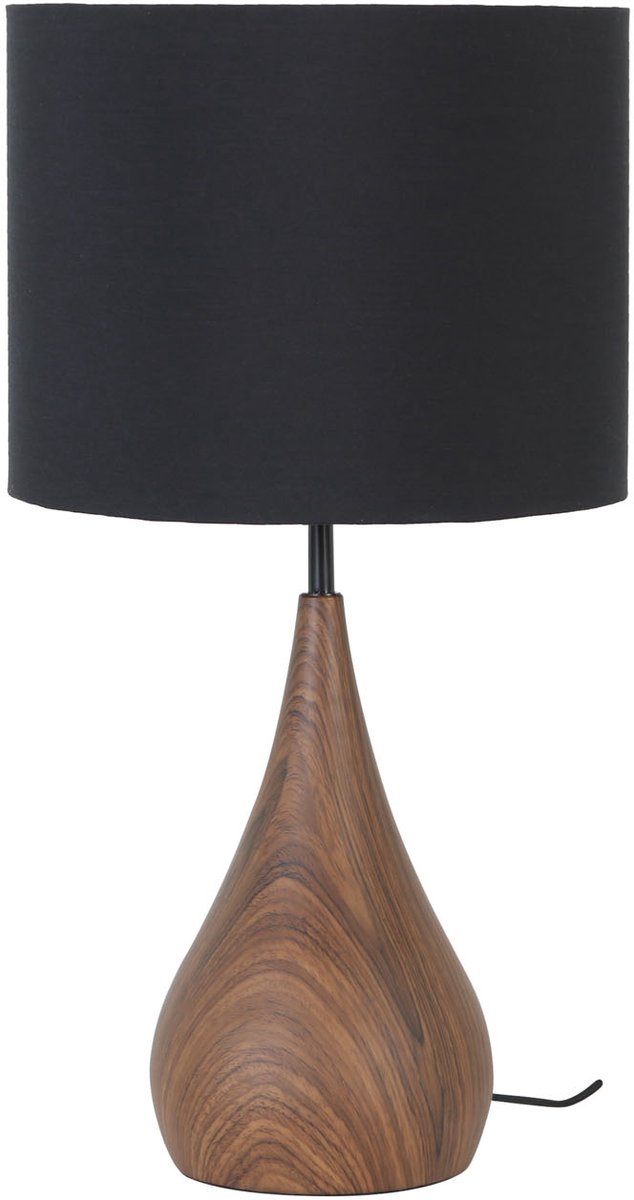 Bol.com Light & Living Tafellamp Svante - Zwart/Hout - Ø28cm - Modern aanbieding