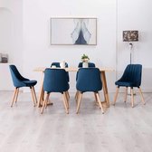 Medina Eetkamerstoelen 6 st fluweel blauw