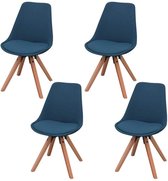 Medina Eetkamerstoelen 4 st stof blauw