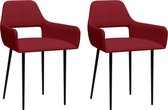 Medina Eetkamerstoelen 2 st stof wijnrood