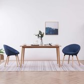 Medina Eetkamerstoelen 2 st stof blauw