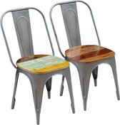 Medina Eetkamerstoelen 2 st massief gerecycled hout