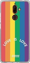 Nokia 7 Plus Hoesje Transparant TPU Case - #LGBT - Love Is Love #ffffff