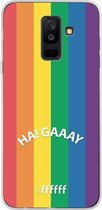 6F hoesje - geschikt voor Samsung Galaxy A6 Plus (2018) -  Transparant TPU Case - #LGBT - Ha! Gaaay #ffffff