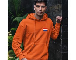 Oranje EK WK Koningsdag Hoodie Nederlandse Vlag (MAAT M - UNISEKS FIT) | Oranje kleding / truien | WK & EK Feestkleding