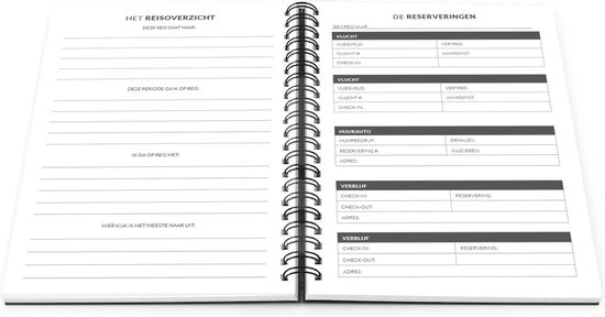Planbooks - Travel Journal - Reisdagboek - Travel Journal Notebook - Travel Diary - Vakantieboek
