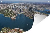 Muurdecoratie Luchtfoto van Sydney en de Sydney Harbour Bridge in Australië - 180x120 cm - Tuinposter - Tuindoek - Buitenposter