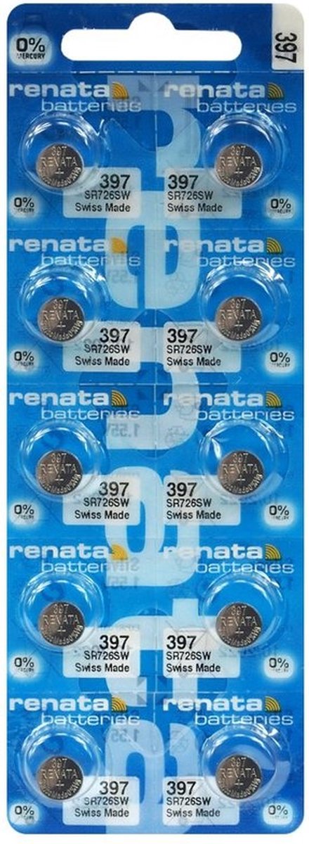397 Horloge batterij SR726SW Renata 10 stuks