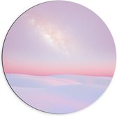 Dibond Wandcirkel - Roze Wolken  - 70x70cm Foto op Aluminium Wandcirkel (met ophangsysteem)