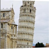Dibond - Toren van Pisa - 80x80cm Foto op Aluminium (Wanddecoratie van metaal)