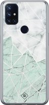 OnePlus Nord N10 5G hoesje siliconen - Marmer mint mix | OnePlus Nord N10 5G case | mint | TPU backcover transparant