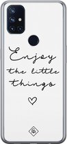 OnePlus Nord N10 5G hoesje siliconen - Enjoy life | OnePlus Nord N10 5G case | zwart | TPU backcover transparant