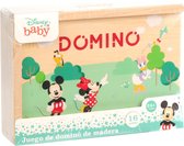 Disney Domino Mickey Mouse Junior Hout Naturel 16-delig