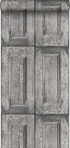 ESTAhome behang paneeldeuren grijs - 138209 - 53 cm x 10,05 m