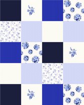 ESTAhome patchwork behang patchwork delfts blauw - 155711 - 20 behangtegels van 53 x 53 cm