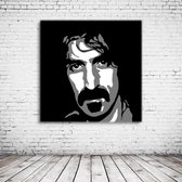 Frank Zappa Pop Art Canvas - 90 x 90 cm - Canvasprint - Op dennenhouten kader - Geprint Schilderij - Popart Wanddecoratie