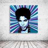 Pop Art Prince Acrylglas - 100 x 100 cm op Acrylaat glas + Inox Spacers / RVS afstandhouders - Popart Wanddecoratie