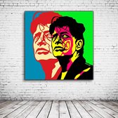 Pop Art Herman Brood Acrylglas - 100 x 100 cm op Acrylaat glas + Inox Spacers / RVS afstandhouders - Popart Wanddecoratie