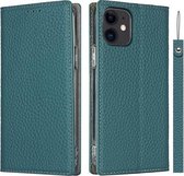 Litchi-textuur Horizontale flip-toplaag koeienhuid lederen tas met houder en kaartsleuven & portemonnee & riem & draadwinder voor iPhone 12 mini (hemelsblauw)