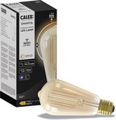 Calex Slimme Verlichting - Wifi LED Filament Lamp - E27 Rustiek Lichtbron - Dimbaar - Warm Wit - 7W