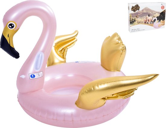 Grote Opblaasbare Flamingo – Opblaas Luchtbed – Goud – Roze – Met  Handgrepen... | bol.com