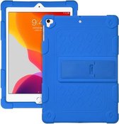 All-inclusive siliconen schokbestendige hoes met houder voor iPad 9.7 2018/2017 / Air 2 / Air / Pro 9.7 2016 (blauw)