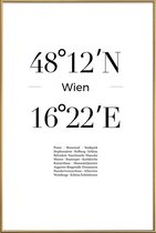 JUNIQE - Poster met kunststof lijst Wien -13x18 /Wit & Zwart