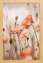 JUNIQE - Poster in houten lijst Sunkissed Flowers 1 -20x30 /Grijs &