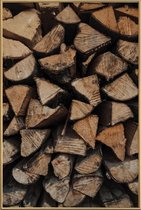 JUNIQE - Poster met kunststof lijst Woody Textures -13x18 /Bruin