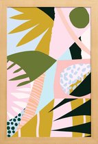JUNIQE - Poster met houten lijst Untitled -13x18 /Geel & Groen