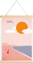 JUNIQE - Posterhanger La Baule -20x30 /Rood & Roze
