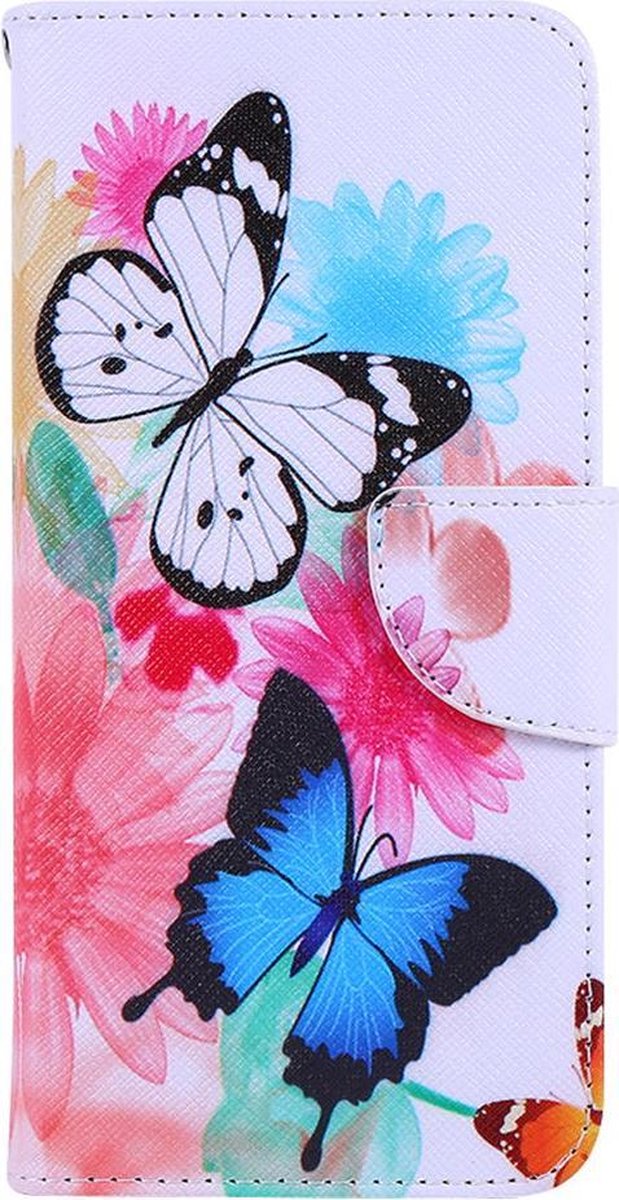 Shop4 - Samsung Galaxy S21 Plus Hoesje - Wallet Case Vlinders en Bloemen