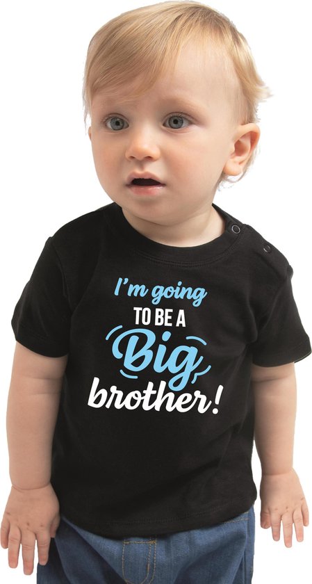 Going to be a big brother cadeau t-shirt zwart voor baby / kinderen - Aankodiging zwangerschap grote broer 68
