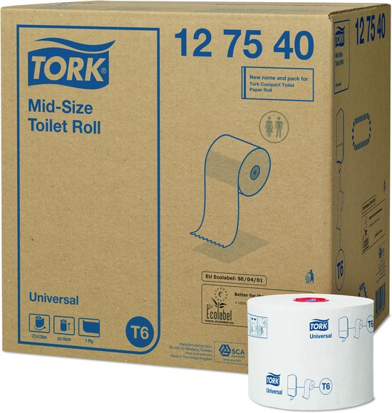 Tork Universal toiletpapier compact 1-lgs wit 135 mtr x 10 cm ds à 27 rol (127540)