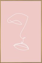 JUNIQE - Poster met kunststof lijst Outline -20x30 /Roze