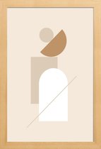 JUNIQE - Poster in houten lijst Balance -30x45 /Bruin & Ivoor