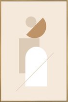 JUNIQE - Poster met kunststof lijst Balance -20x30 /Bruin & Ivoor