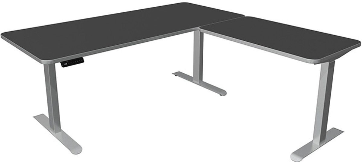 Kerkmann Zit sta hoekbureau Move-3 premium antraciet 180x180cm antraciet met rand zilver