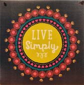 Hangdecoratie - Live simply - Metaal - 20x20cm