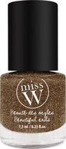 Miss W Pro Nagellak Dames 7,5 Ml Veganistisch Glittery Bronze 15