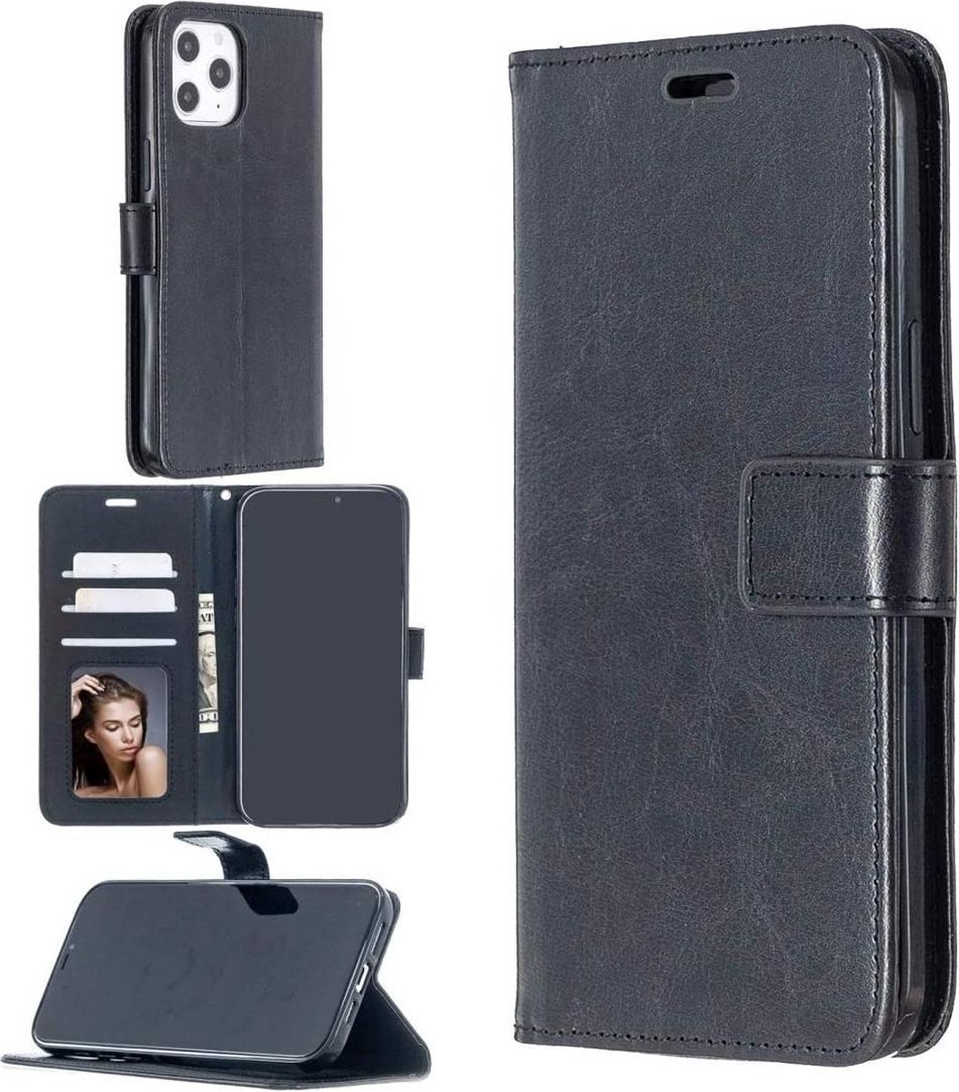 Portemonnee Book Case Hoesje Geschikt voor: iPhone 12 Pro - zwart