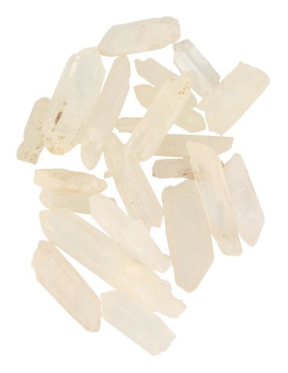 Ruben Robijn Bergkristal laser wand puntjes 100 gram Wit / transparant