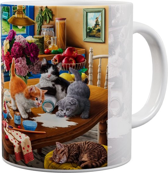 Chats Chatons Dans La Kitchen - Mug 440 ml