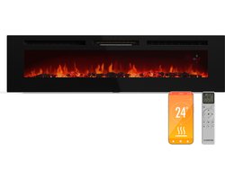 Klarstein Elektrische Haard Galeras Smart - 1800 W verwarmingsvermogen, realistische LED-vlammen,…