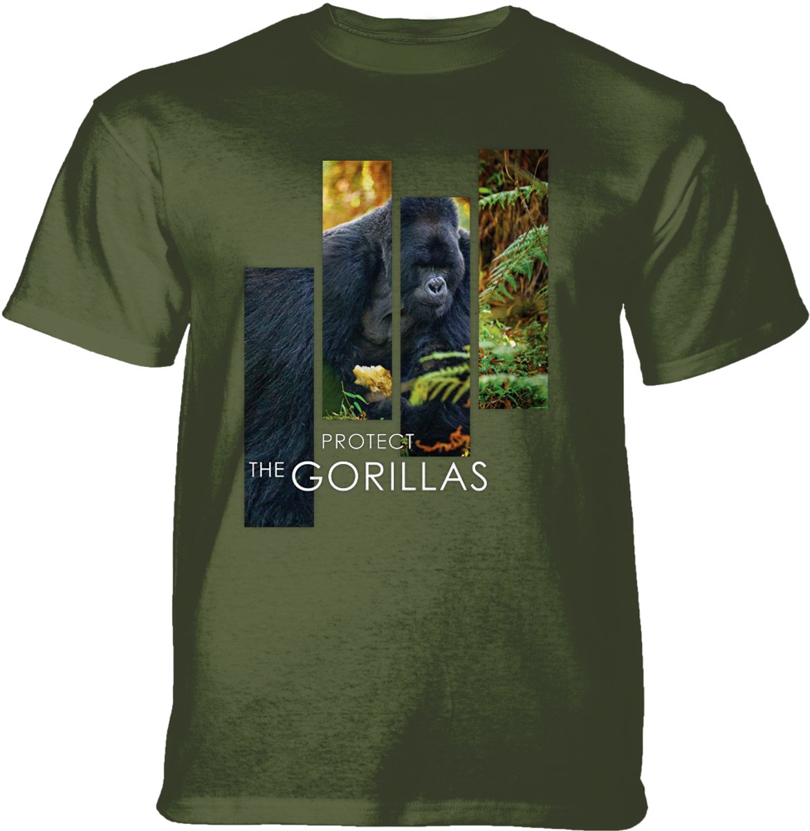 T-shirt Protect Gorilla Split Portrait Green 3XL