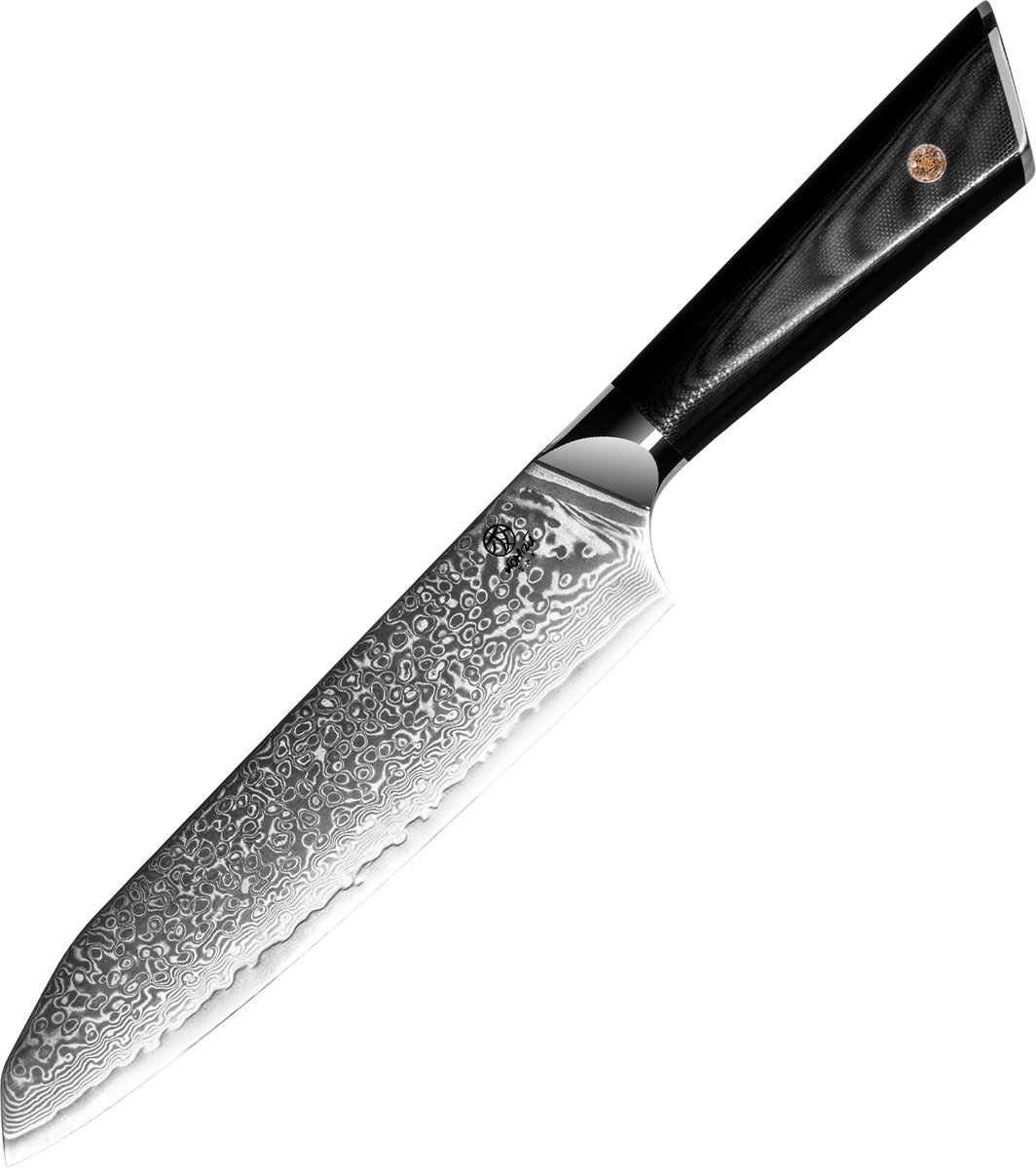 Homizu Shokunin Santokumes - AUS10 Damast/G10 - zwart - doos