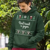 Groningen Noël Hoodie Green Foal Haail 'N Zegen Candy Cane - Taille L - Unisex Fit - Costumes de Noël pour femmes et hommes
