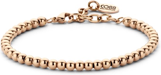 CO88 Collection Elemental 8CB 90245 Bracelet en acier avec perles - Taille 4 mm - Longueur 16 + 4 cm - Couleur rose