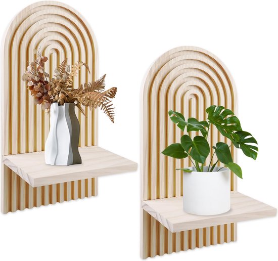 Goodivery ® Stijlvolle Boheemse Houten Wandplanken Set voor Unieke Interieurdecoratie